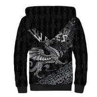 Welsh Celtic Culture Sherpa Hoodie Wales Y Ddraig Goch with Runes Symbols - Wonder Print Shop