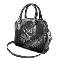 Welsh Celtic Culture Shoulder Handbag Wales Y Ddraig Goch with Runes Symbols - Wonder Print Shop