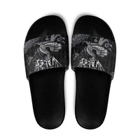 Welsh Celtic Culture Slide Sandals Wales Y Ddraig Goch with Runes Symbols - Wonder Print Shop