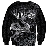 Welsh Celtic Culture Sweatshirt Wales Y Ddraig Goch with Runes Symbols - Wonder Print Shop