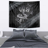 Welsh Celtic Culture Tapestry Wales Y Ddraig Goch with Runes Symbols - Wonder Print Shop