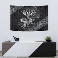 Welsh Celtic Culture Tapestry Wales Y Ddraig Goch with Runes Symbols - Wonder Print Shop