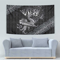 Welsh Celtic Culture Tapestry Wales Y Ddraig Goch with Runes Symbols - Wonder Print Shop