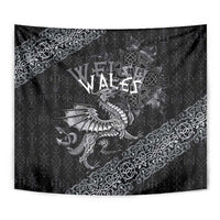 Welsh Celtic Culture Tapestry Wales Y Ddraig Goch with Runes Symbols - Wonder Print Shop