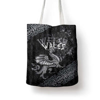 Welsh Celtic Culture Tote Bag Wales Y Ddraig Goch with Runes Symbols - Wonder Print Shop