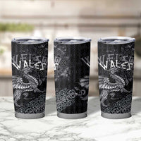Welsh Celtic Culture Tumbler Cup Wales Y Ddraig Goch with Runes Symbols - Wonder Print Shop