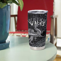 Welsh Celtic Culture Tumbler Cup Wales Y Ddraig Goch with Runes Symbols - Wonder Print Shop