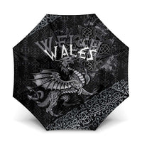 Welsh Celtic Culture Umbrella Wales Y Ddraig Goch with Runes Symbols - Wonder Print Shop