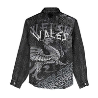 Welsh Celtic Culture Women Casual Shirt Wales Y Ddraig Goch with Runes Symbols - Wonder Print Shop