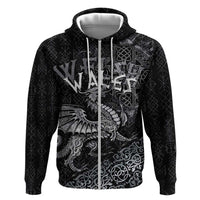 Welsh Celtic Culture Zip Hoodie Wales Y Ddraig Goch with Runes Symbols - Wonder Print Shop