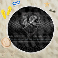 Welsh Celtic Culture Beach Blanket Wales Y Ddraig Goch with Knot - Wonder Print Shop