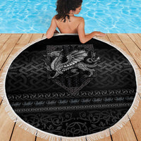 Welsh Celtic Culture Beach Blanket Wales Y Ddraig Goch with Knot - Wonder Print Shop