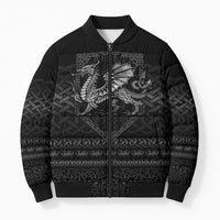 Welsh Celtic Culture Bomber Puffer Jacket Wales Y Ddraig Goch with Knot - Wonder Print Shop