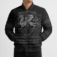 Welsh Celtic Culture Bomber Puffer Jacket Wales Y Ddraig Goch with Knot - Wonder Print Shop
