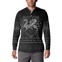 Welsh Celtic Culture Button Sweatshirt Wales Y Ddraig Goch with Knot - Wonder Print Shop