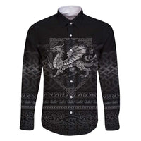 Welsh Celtic Culture Family Matching Long Sleeve Bodycon Dress and Hawaiian Shirt Wales Y Ddraig Goch with Knot - Wonder Print Shop