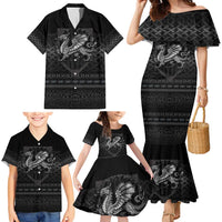 Welsh Celtic Culture Family Matching Mermaid Dress and Hawaiian Shirt Wales Y Ddraig Goch with Knot - Wonder Print Shop