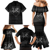 Welsh Celtic Culture Family Matching Mermaid Dress and Hawaiian Shirt Wales Y Ddraig Goch with Knot - Wonder Print Shop