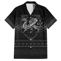 Welsh Celtic Culture Family Matching Off The Shoulder Long Sleeve Dress and Hawaiian Shirt Wales Y Ddraig Goch with Knot - Wonder Print Shop