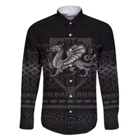 Welsh Celtic Culture Family Matching Off The Shoulder Long Sleeve Dress and Hawaiian Shirt Wales Y Ddraig Goch with Knot - Wonder Print Shop