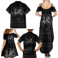 Welsh Celtic Culture Family Matching Summer Maxi Dress and Hawaiian Shirt Wales Y Ddraig Goch with Knot - Wonder Print Shop