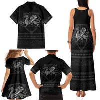Welsh Celtic Culture Family Matching Tank Maxi Dress and Hawaiian Shirt Wales Y Ddraig Goch with Knot - Wonder Print Shop