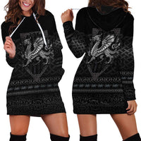 Welsh Celtic Culture Hoodie Dress Wales Y Ddraig Goch with Knot - Wonder Print Shop