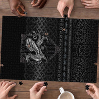 Welsh Celtic Culture Puzzle Wales Y Ddraig Goch with Knot - Wonder Print Shop