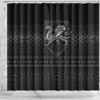 Welsh Celtic Culture Shower Curtain Wales Y Ddraig Goch with Knot - Wonder Print Shop