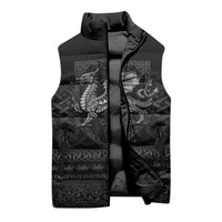 Welsh Celtic Culture Sleeveless Puffer Jacket Wales Y Ddraig Goch with Knot - Wonder Print Shop