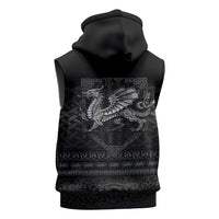 Welsh Celtic Culture Sleeveless Zip Hoodie Wales Y Ddraig Goch with Knot - Wonder Print Shop