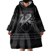 Welsh Celtic Culture Wearable Blanket Hoodie Wales Y Ddraig Goch with Knot - Wonder Print Shop
