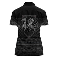 Welsh Celtic Culture Women Polo Shirt Wales Y Ddraig Goch with Knot - Wonder Print Shop