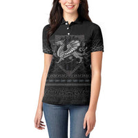 Welsh Celtic Culture Women Polo Shirt Wales Y Ddraig Goch with Knot - Wonder Print Shop