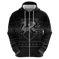 Welsh Celtic Culture Zip Hoodie Wales Y Ddraig Goch with Knot - Wonder Print Shop