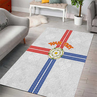 Personalized Yorkshire Celtic Heritage Area Rug Cross Style - Wonder Print Shop