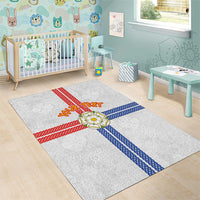 Personalized Yorkshire Celtic Heritage Area Rug Cross Style - Wonder Print Shop