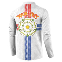 Personalized Yorkshire Celtic Heritage Button Sweatshirt Cross Style - Wonder Print Shop