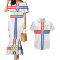 Personalized Yorkshire Celtic Heritage Couples Matching Mermaid Dress and Hawaiian Shirt Cross Style - Wonder Print Shop