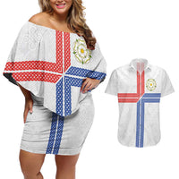 Personalized Yorkshire Celtic Heritage Couples Matching Off Shoulder Short Dress and Hawaiian Shirt Cross Style - Wonder Print Shop