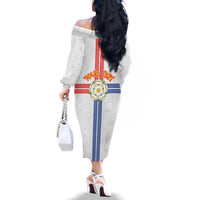 Personalized Yorkshire Celtic Heritage Family Matching Off The Shoulder Long Sleeve Dress and Hawaiian Shirt Cross Style - Wonder Print Shop