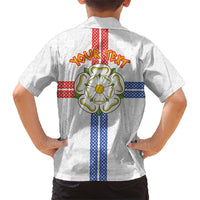 Personalized Yorkshire Celtic Heritage Family Matching Short Sleeve Bodycon Dress and Hawaiian Shirt Cross Style - Wonder Print Shop