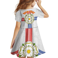 Personalized Yorkshire Celtic Heritage Family Matching Short Sleeve Bodycon Dress and Hawaiian Shirt Cross Style - Wonder Print Shop