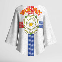 Personalized Yorkshire Celtic Heritage Kimono Sleeve Blouse Cross Style - Wonder Print Shop
