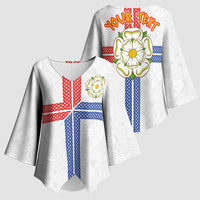 Personalized Yorkshire Celtic Heritage Kimono Sleeve Blouse Cross Style - Wonder Print Shop