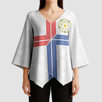 Personalized Yorkshire Celtic Heritage Kimono Sleeve Blouse Cross Style - Wonder Print Shop