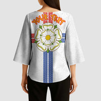 Personalized Yorkshire Celtic Heritage Kimono Sleeve Blouse Cross Style - Wonder Print Shop