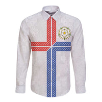 Personalized Yorkshire Celtic Heritage Long Sleeve Button Shirt Cross Style - Wonder Print Shop