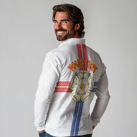 Personalized Yorkshire Celtic Heritage Long Sleeve Polo Shirt Cross Style - Wonder Print Shop