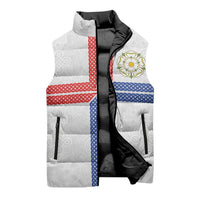 Personalized Yorkshire Celtic Heritage Sleeveless Puffer Jacket Cross Style - Wonder Print Shop